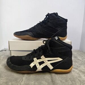 ASICS Matflex 6 Wrestling Shoes Black Silver Gum 1081A051 Mens 9.5 High Top